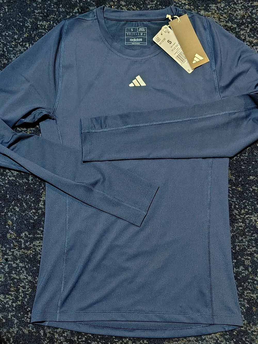 NWT Adidas Techfit Compression Training Long Sleeve Tee Navy Men's Size S